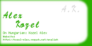 alex kozel business card